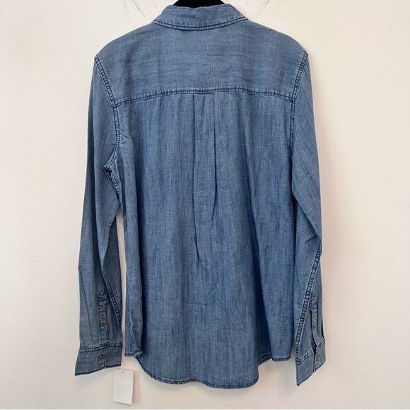 Caslon | Nordstrom Light Blue Denim Button-Down Shirt Size Small NWT - Picture 2 of 4